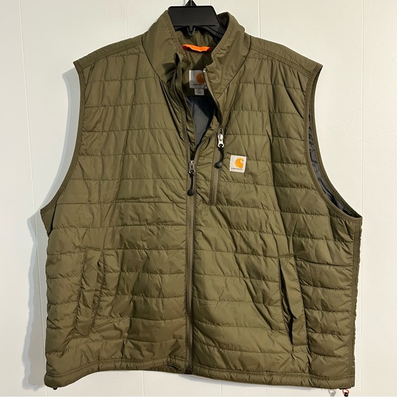 Carhartt Men's Green Quilted Vest 2xl. Quilted puffer. Excellent preowned. - Picture 1 of 9